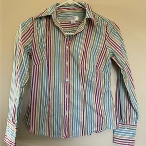 LOFT Petite Vibrant Striped Shirt